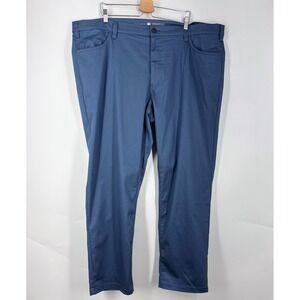 Oak Hill Mens Straight Fit 5-Pocket Pants Blue Twill Cotton Blend Stretch 48x30